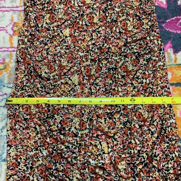 Pretty Little Thing Multi Floral Chiffon Double Ruched Bodycon Dress Shabby Chic - Picture 12 of 13